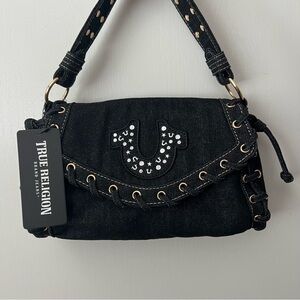 True Religion Black denim shoulder Bag